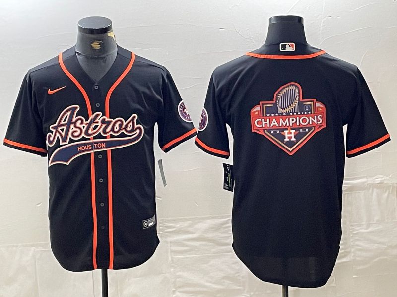 Men Houston Astros Blank Black Jointly 2024 Nike MLB Jersey style 9